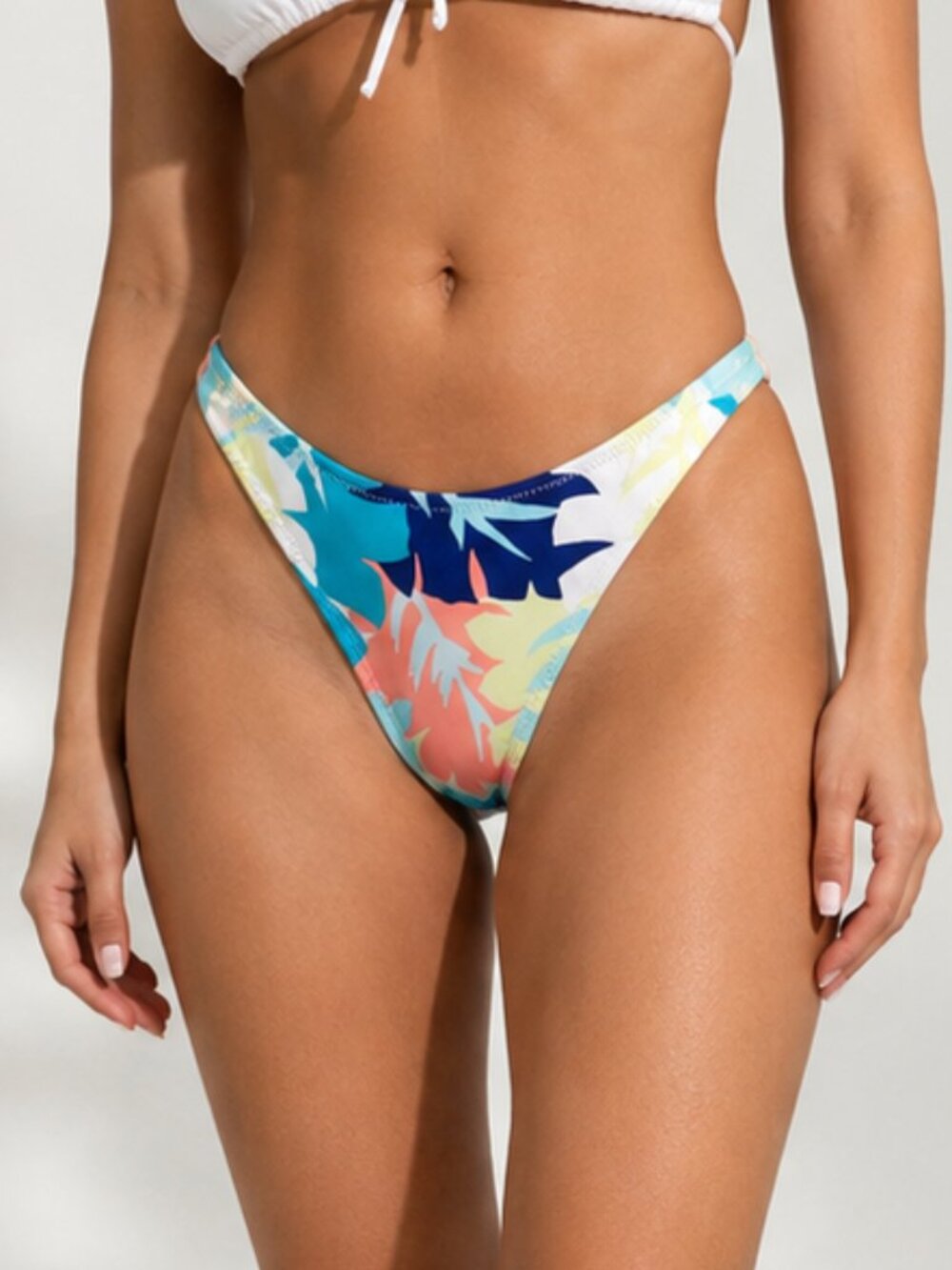 Unbranded Tropical Floral High-Cut Bikini Bottom Size S/M